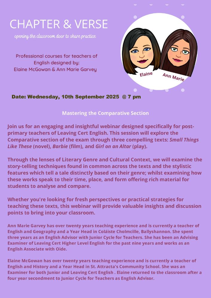 10th september 2025 compartative section 2026 explored through the texts small things like these girl on an altar and barbie