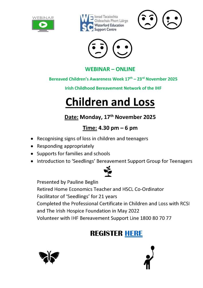 children and loss poster for nov 2025