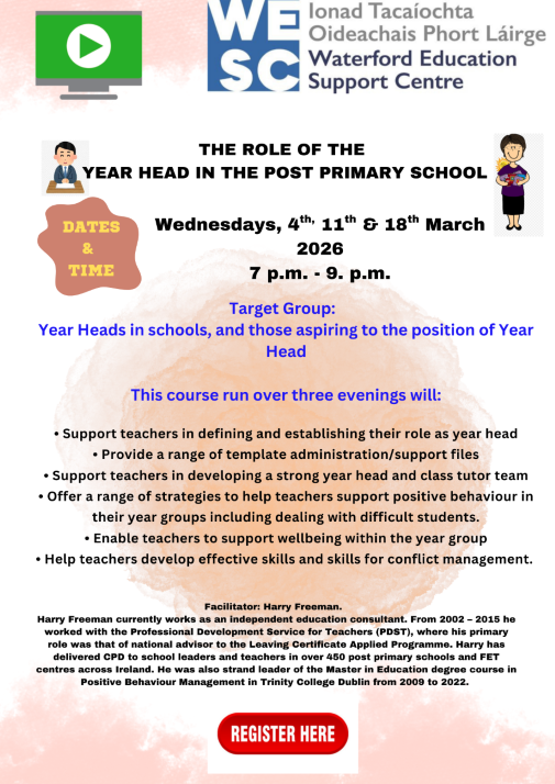 the role of the year head in the post primary school harry freeman